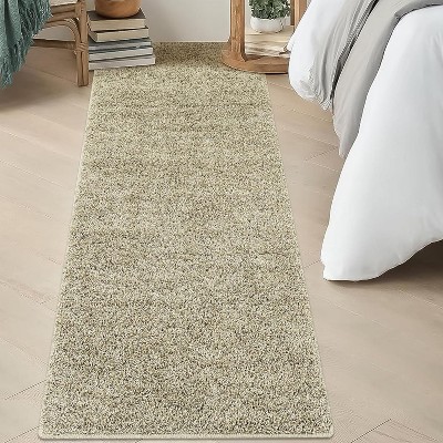 Washable Shag Runner Rug, Plush Non-Slip Thick Soft Carpet, Modern Stain-Resistant Floor Runner for Kitchen Hallway Bedroom