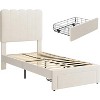 Acekool Twin Platform Bed Frame with Storage Drawer and  Upholstered Headboard, Strong Wooden Slats, Noise-Free, Easy Assembly - 4 of 4
