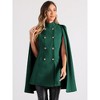 Allegra K Women's Winter Slit Sleeve Double Breasted Cloak Coat - 4 of 4