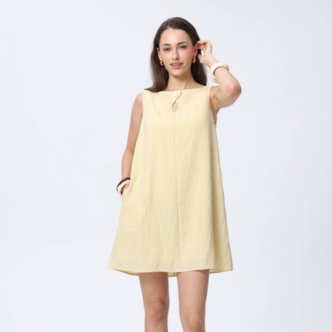 Женские платья A New Day Women's Button Mini A-Line Dress - A New Day™ Light Yellow M