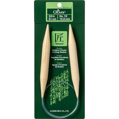 Takumi Bamboo Circular Knitting Needles 24"-Size 19