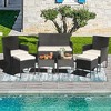 Tangkula 7PCS Outdoor Wicker Sofa Set Patio Rattan Sofa Set w/ Coffee Tables & Ottomans - 2 of 4