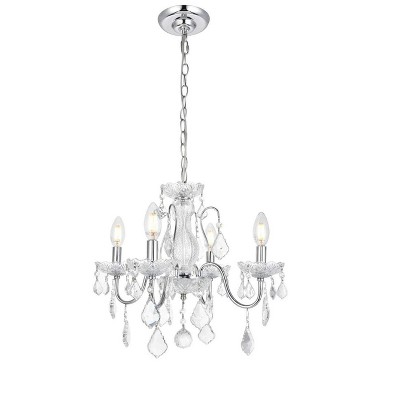 Elegant Lighting St. Francis 4 light Chrome Pendant Clear Royal Cut Crystal