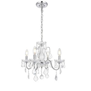 Elegant Lighting St. Francis 4 light Chrome Pendant Clear Royal Cut Crystal - 1 of 4