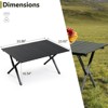 Naysaye Patio End Tables Folding Camping Table Carbon Steel Roll Up Design 220lbs Load Capacity for Outdoor Use, Black, 33.86"*23.62"*16.54" - 3 of 4