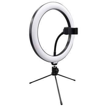 Supersonic® PRO Live Stream 10-Inch LED Selfie RGB Ring Light with Tabletop Stand.