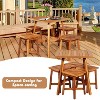 5 Pieces Wood Patio Dining Set with Square Table and 4 Stools - 2 of 4