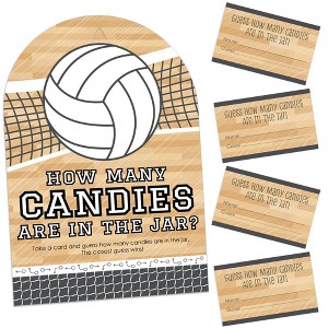 Big Dot of Happiness Bump, Set, Spike - Volleyball - How Many Candies Baby Shower or Birthday Party Game - 1 Stand and 40 Cards - Candy Guessing Game - 1 of 4