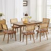 Acekool Rattan Dining Chairs Set of 2, PU Upholstered Kitchen Chairs with Tall Cane Backrest & Strong Wood Legs for Dining Room - 3 of 4