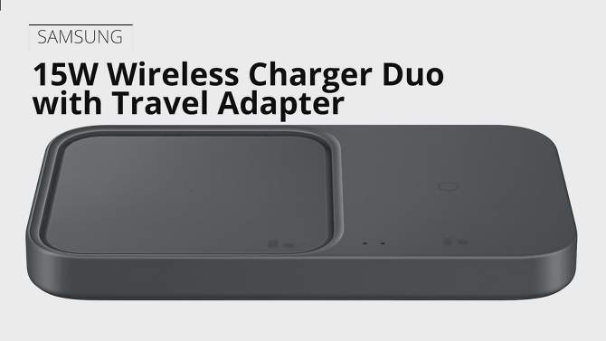 Samsung 15W Dual Fast Wireless Charger with USB-C Cable and Power Head - Gray, 2 of 8, play video