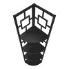 INFURNIC Decorative Bookshelf 4 Tier Corner Etagere with Wooden Shelves and Sleek Metal Frame, Black, 17.5"*12.25"*61.5" - 3 of 4