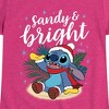Girls' - Lilo and Stitch - Sandy and Bright Christmas Fitted Short Sleeve Graphic T-Shirt - 2 of 4
