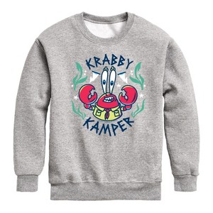 Boys' - SpongeBob SquarePants - Kamp Koral Krabby Kamper Graphic Long Sleeve Fleece Sweatshirt - 1 of 4