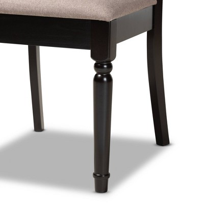 Lucie Sand and Dark Brown Wood Dining Chair Set