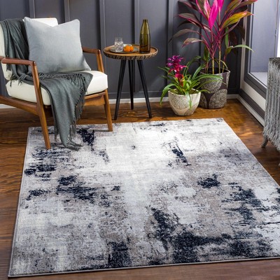 Hauteloom Limao Abstract Denim Area Rug