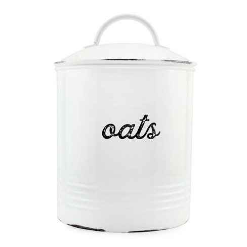 AuldHome Design-Enamelware Snack Caddy White, Rustic Farmhouse Style