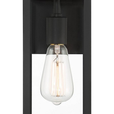 Mystic Black Modern Outdoor Wall Light Set with Clear Glass