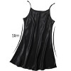 INSPIRE CHIC Women's Plus Size Full Slip Camisole Solid Satin Lotos Leaf Hem Basic Braces Nightgown Dress - 2 of 4