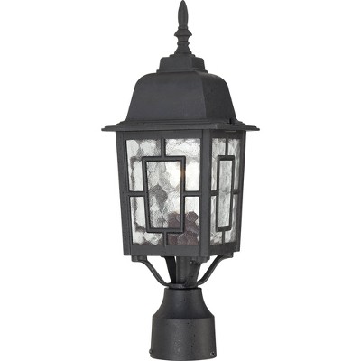 1 Light Outdoor Textured Post Sconce Black - Aurora Lighting