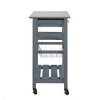 Syemin Kitchen Carts and Islands Mobile Rolling Kitchen Island Trolley Serving Cart Mobile Kitchen Storage Islands, White, 22.76"*15.75"*33.35" - 4 of 4