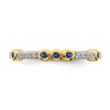Black Bow Jewelry 2mm 14k Yellow Gold Created Sapphire & .08 Ctw Diamond Stackable Band - 4 of 4