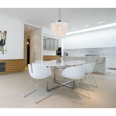 Selene Chrome and White Shell Pendant Light