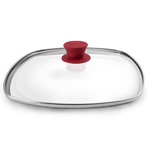 Cuisinel Square Glass Lid for Grill Pan - 10.5"-Inch, Fits Lodge, Fully Assembled, Oven Safe Reinforced for Skillets & Cookware. - 1 of 4