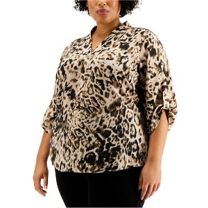 Calvin Klein Womens Animal Print Pullover Blouse - 1 of 1