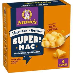 Annie's Organic Super! Mac Real Aged Cheddar Mac and Cheese - 24oz/4ct - 1 of 4