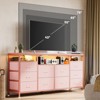 Whizmax Dresser for Bedroom, 10 Drawer Dresser TV Stand for 65 70 75 Inch TV, Fabric Chest of Drawers with LED Lights & Power Outlets, for Living Room - 3 of 4