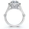 Pompeii3 Certified 3Ct Cushion Halo Diamond Engagement Ring 14k Gold Lab Created - 2 of 4