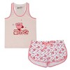 Kirby Daisies & Kanji Logo Women's Racer Back Tank Top & Dolphin Lounge Shorts Sleepwear Set - 4 of 4