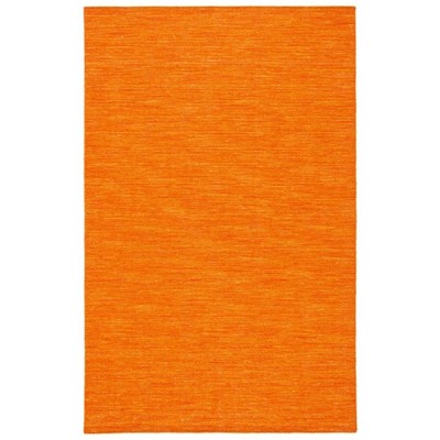 Handmade Orange Wool and Cotton Flat Woven Rug, 4' x 6'