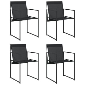 vidaXL Garden Chair Set of 4 Black Textilene fabric, Powder-Coated Steel - 1 of 4