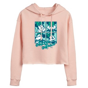 Women's - Disney - Plaid Minnie Mouse Cropped Graphic Hoodie - 1 of 3