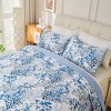 Blue Coral Pattern 3-Piece Comforter Set, King Size – Includes 1 Soft Lightweight Comforter and 2 Matching Pillowcases, Coastal Bedding - 3 of 4