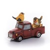 Transpac Resin 7 in. Red Harvest Birds On Truck - 3 of 3