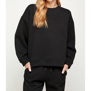 Women's Textured Sweatshirt Top - SEE AND BE SEEN - 1 of 4