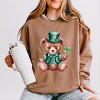 St. Patrick's Bear Clover - Women's Lightweight Garment Dyed Sweatshirt - 3 of 4