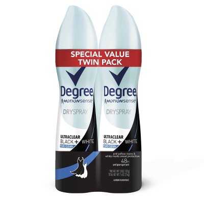 Degree Ultra Clear Black + White Pure Clean Antiperspirant & Deodorant Dry Spray - 3.8oz/2pk