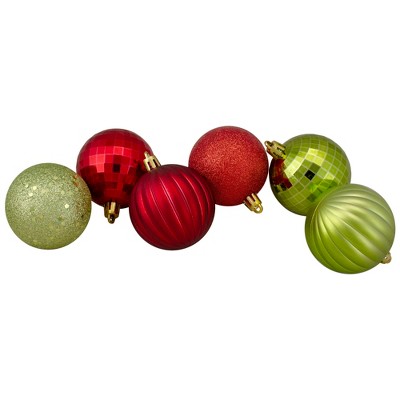 Northlight 100ct Shatterproof 3-Finish Christmas Ball Ornament Set 2.5" - Red/Green