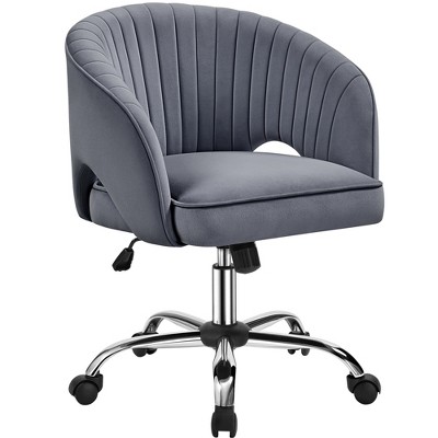 Yaheetech Rolling Office Chair Armchair with Tufted Barrel
