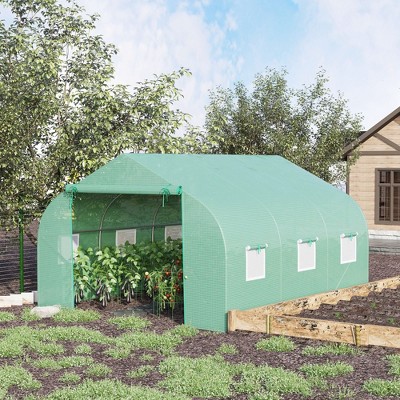 NicBex 12'x10'x7' Walk-in Tunnel Greenhouse with Roll-up Windows and Zippered Door, PE Cover for Growing Flowers, Herbs, Vegetables, Saplings, Green