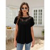 Summer Blouse For Women Lace Petal Sleeve Tops Short Sleeve Pleated Shirt Loose A Line Tshirts - 4 of 4