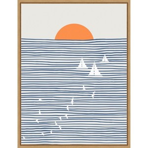 Amanti Art Three White Sails by Little Dean Framed Canvas Wall Art - 1 of 4