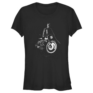 Juniors Womens The Batman Batcycle in the Shadows T-Shirt - 1 of 4