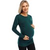 Maternity Shirt Side Button and Ruched Maternity Tunic Tops T-Shirts - 4 of 4