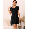 cheibear Women's Ruffle Round Neck Short Sleeve Loungewear Nightshirts - 2 of 4
