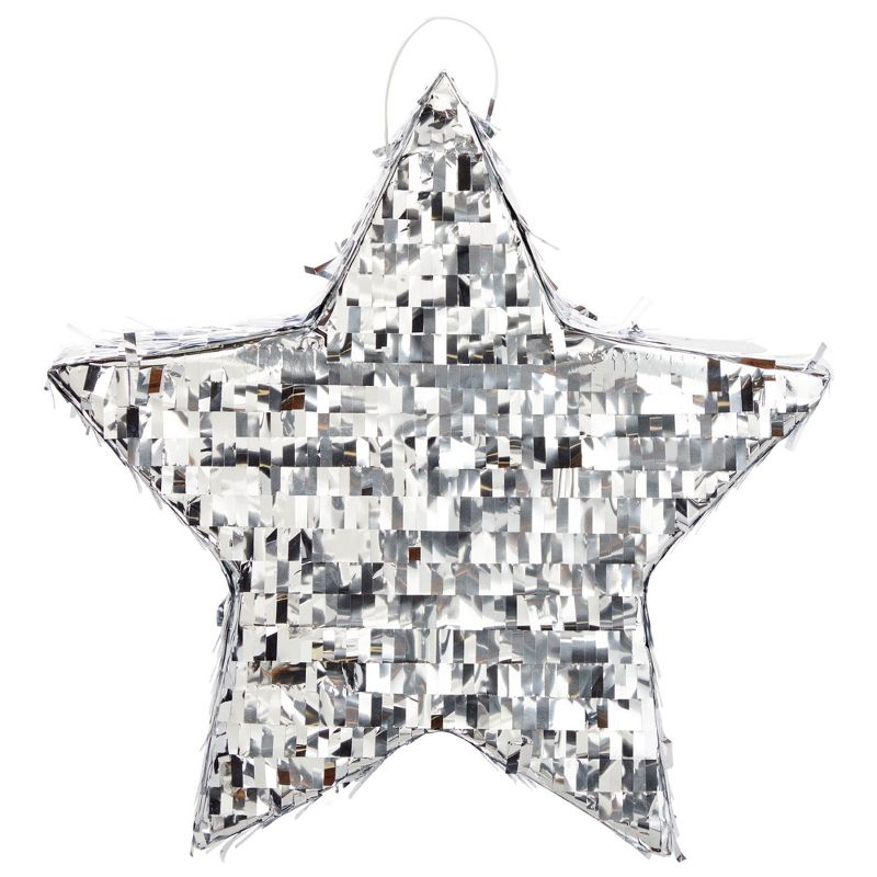 Sparkle and Bash Silver Foil Star Pinata for Kids Birthday, Twinkle Twinkle Little Star Gender Reveal Party Decorations (Small, 13 x 13 x 3 In), 5 of 9