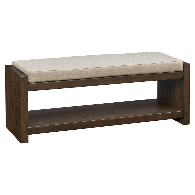 Leland Accent Bench with Lower Shelf Brown - Madison Park, 3 of 10
